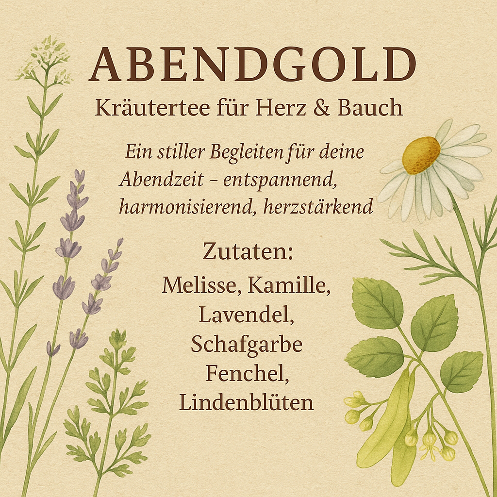 Kräutertee "Abendgold - Ruhe für Herz & Bauch"